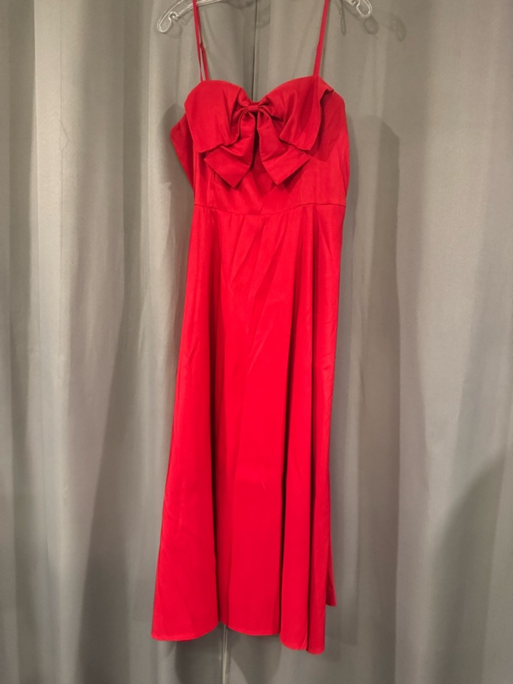 a new day Red Bow-Front Spaghetti Strap Midi Dress